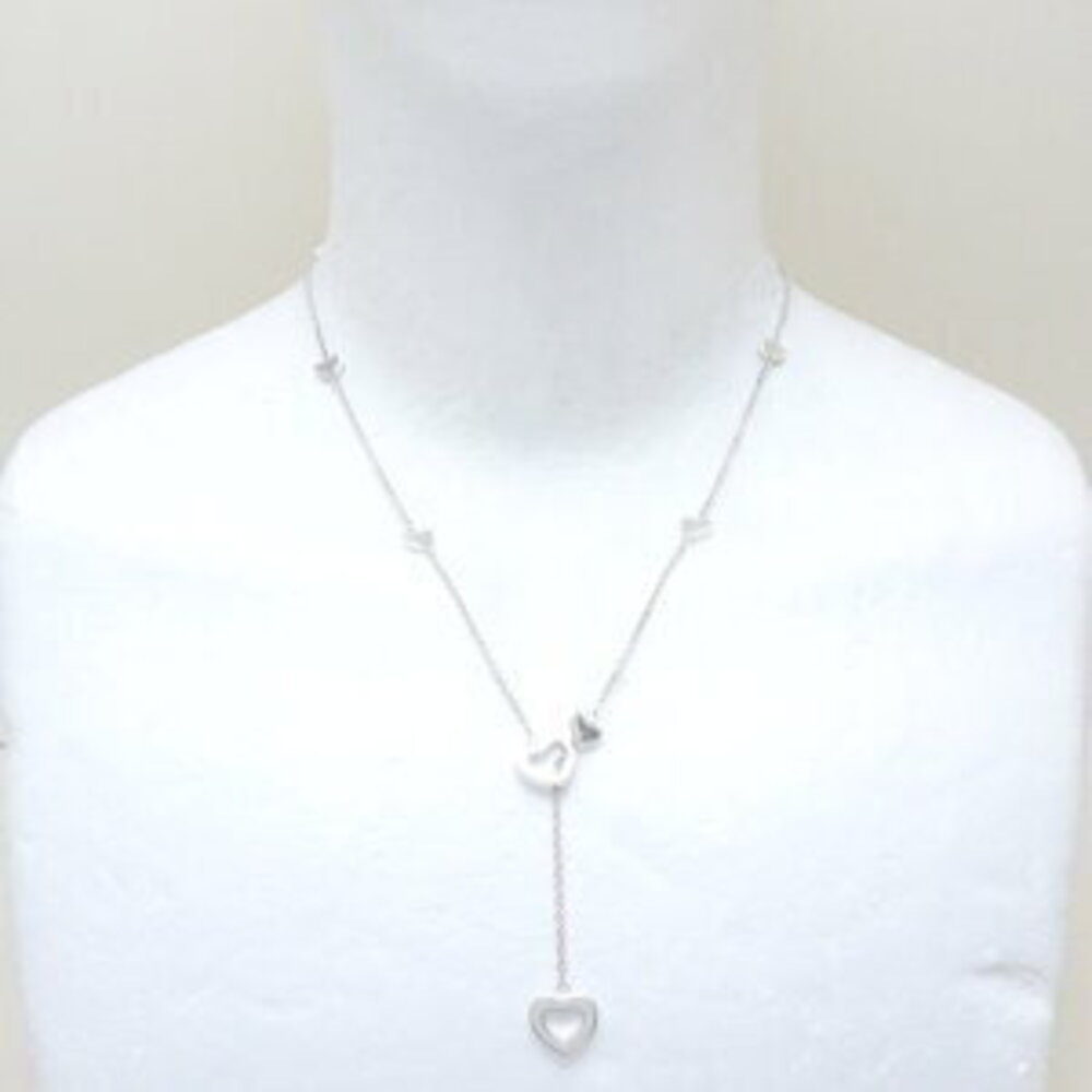 TIFFANY Heart Lariat Necklace Silver